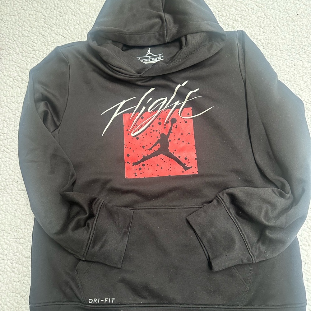 Nike Boy’s Black Hoodie with Red Graphic